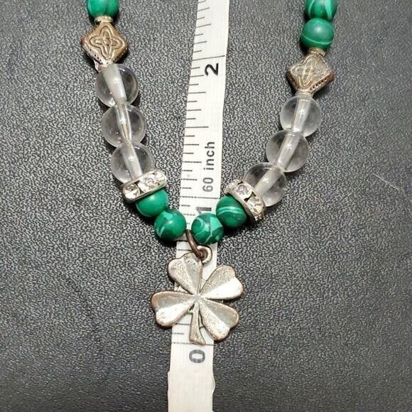 ***Sale*** Silver tone and green lucky bracelet - Picture 7 of 9